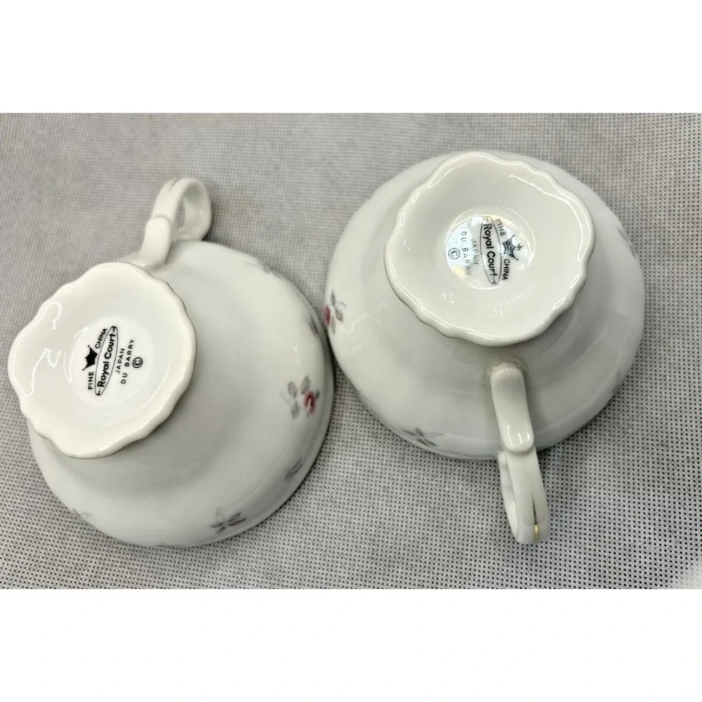 Royal court Japan Du Barry Cup Fine China Teacup Coffee Floral Gold Trim Set (2)